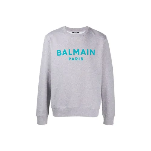 BALMAIN Серый Мужской Свитшот