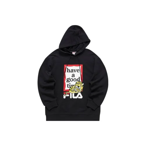 FILA Co Branded Year of the Tiger Collection Глубокий черный Унисекс Свитшоты