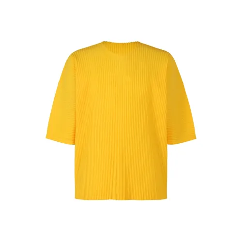 Homme Plissé Issey Miyake SS24 T Рубашка Мужская Желтая