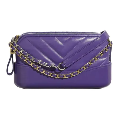 CHANEL Gabrielle Телячья кожа Сумка через плечо Экстра мини Женская Фиолетовая