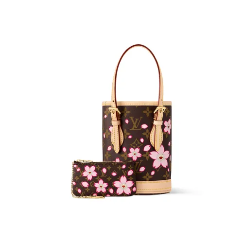 LOUIS VUITTON Takashi Murakami Collaboration Монограмма Покрытый холст Ведрообразная сумка Сумка через плечо Женская Коричневая