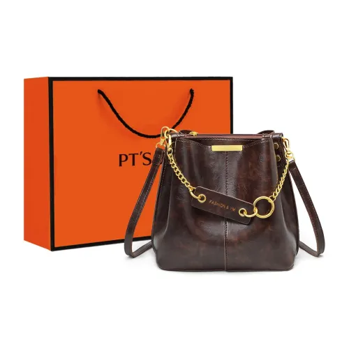 PT'SON Сумка-ведро из синтетической кожи сумка через плечо стандартная женская кофейного цвета