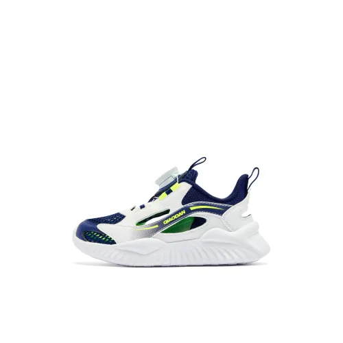 QIAODAN Износостойкие Дышащие Низкие Кроссовки для Беговых Занятий для Детей Бархат Синий Джордан Белый Для Детей Возрастом 3-7 Лет