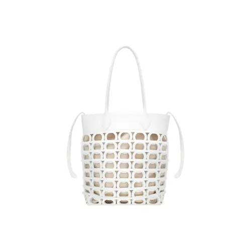 Ferragamo Gancini Коровья кожа Тоут Сумка Сумка для покупок Сумка на плечо Маленькая Женская Белая