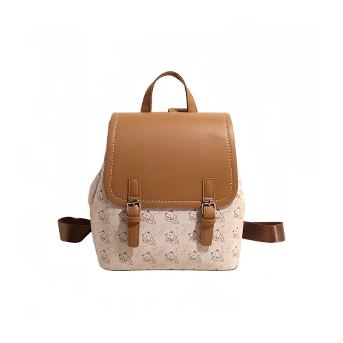 Single Warehouse ПУ (полиуретан) Рюкзак Средний Женский Хаки Кофейный Бежевый