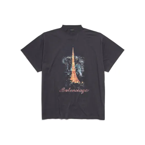 Balenciaga SS24 T Рубашка Свободного кроя Мужская Черная