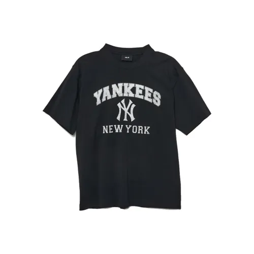 MLB Base Logo Varsity Overfit New York Yankees T-Shirt Unisex Black