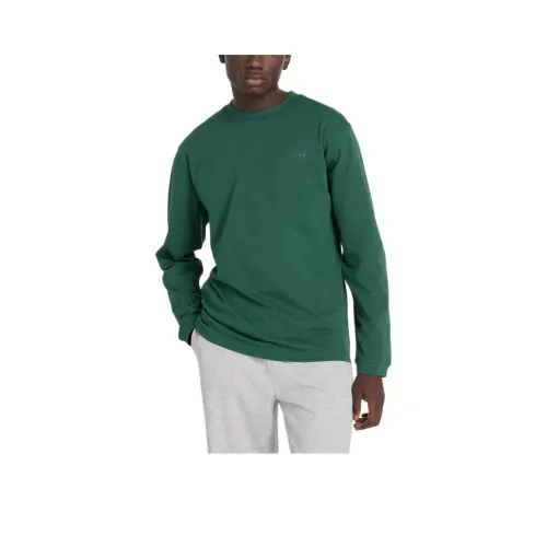 New Balance Athletics Хлопок Длинный Рукав Т-Рубашка Мужская Зеленая