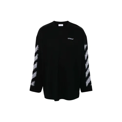 OFF Белая футболка обычный крой мужская черная