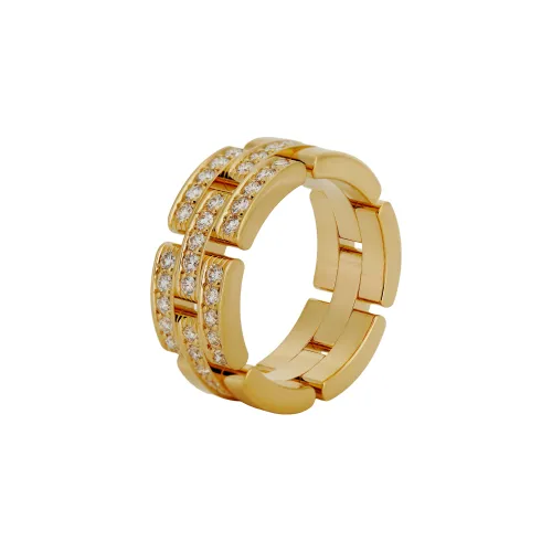 Cartier Кольцо Maillon Panthère, 3 Ряда 1/2 Паве Жёлтое Золото, Бриллианты