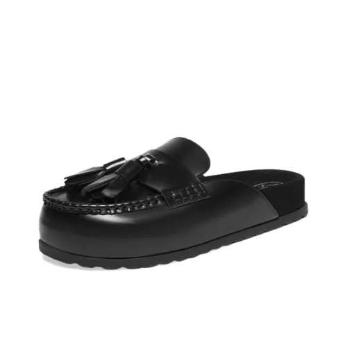 Пепельные резиновые домашние тапочки с противоскользящей подошвой женские черные