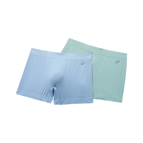 DECATHLON Боксеры Мужские 2 упаковки Вымытый деним Синий Зеленый нефрит Цвет