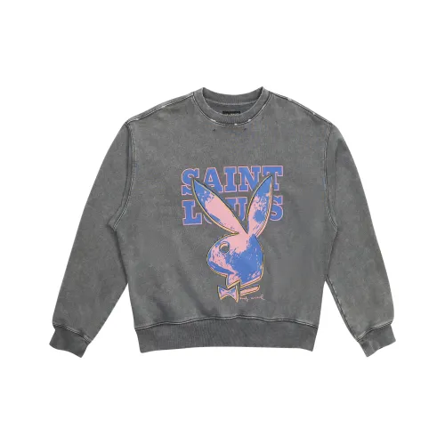 SSSAINT LOUIS SSSAINT LOUIS X Playboy Co Branded SERIES Промытый черный Унисекс Свитшоты