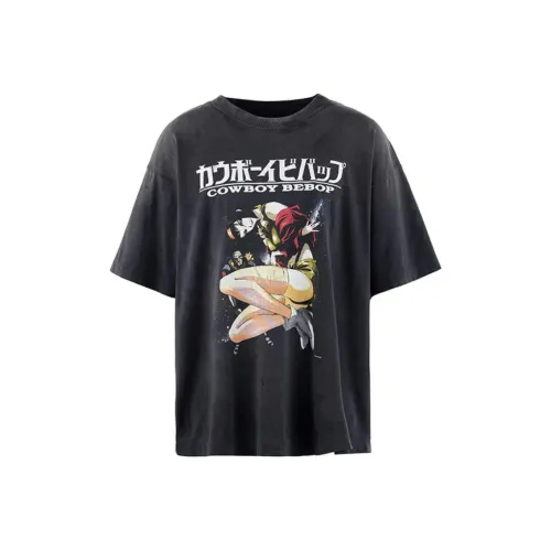 SAINT Mxxxxxx Xingji Denim, Collaboration Черные Мужские Рубашки T