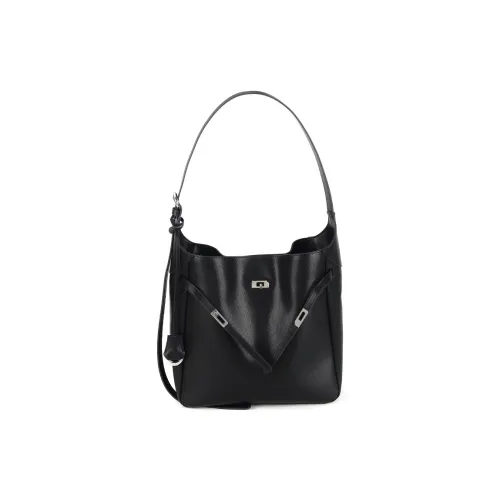 YOCAMU Сумка через плечо из коровьей кожи большая женская черная