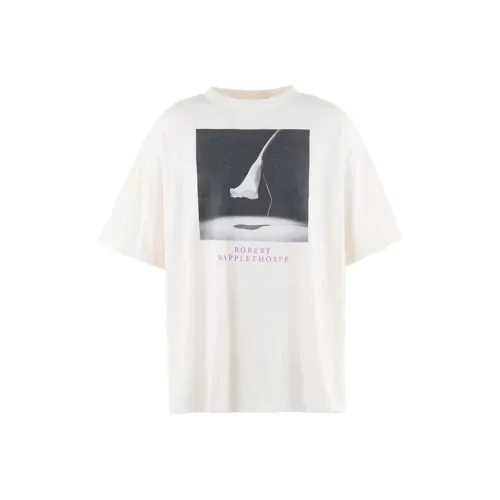 SAINT Mxxxxx Robert Mapplethorpe Collaboration SS25 T-Shirt Унисекс Белый