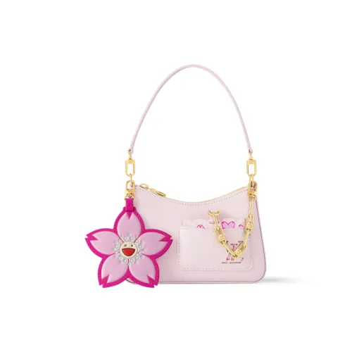 LOUIS VUITTON MARELLINI Epi Коровья кожа Крупнозернистая текстура Сумка через плечо Женская Розовая