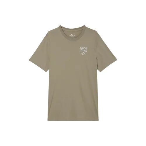 Nike Dri Fit Бег Т-Рубашка Мужская Хаки