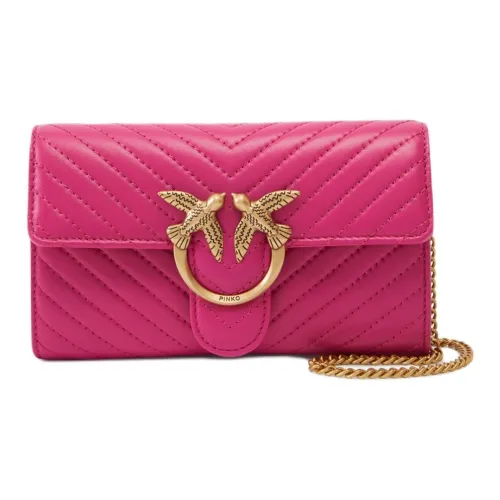 PINKO Love Bag Sheepskin Wallet Shoulder Bag Women's Pink Red