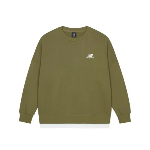 New Balance Оливково-зеленый Унисекс Свитшоты