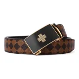 Коричневый с золотой застежкой