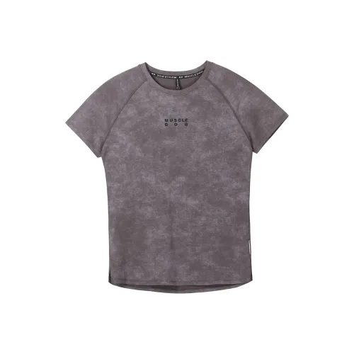 Muscle Dog Серый Мужской T-Рубашки