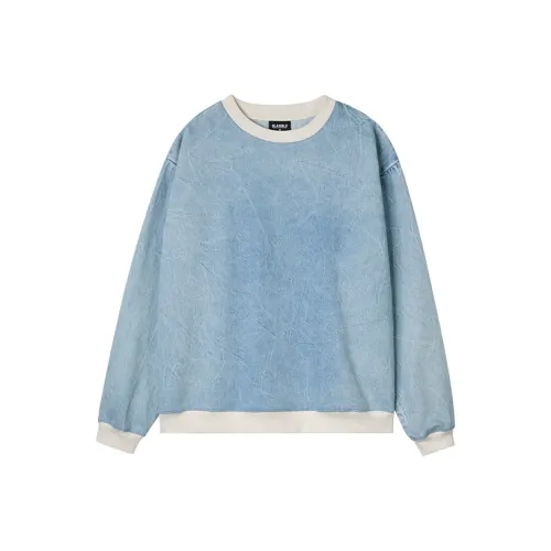 Slamble Пуловер Свитшот Унисекс Вымытый Деним