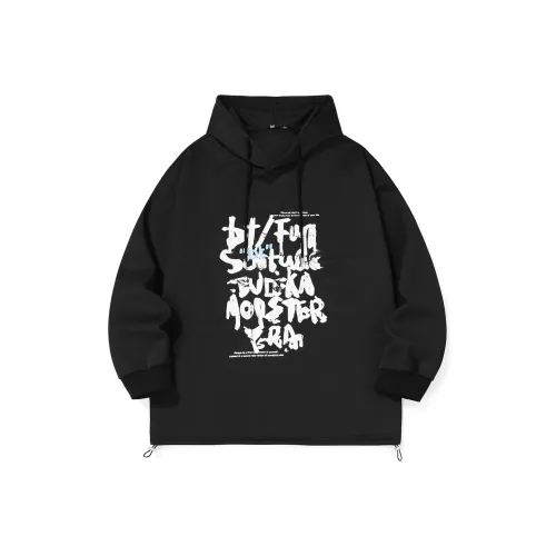 BT С капюшоном свободный крой обычный свитшот унисекс