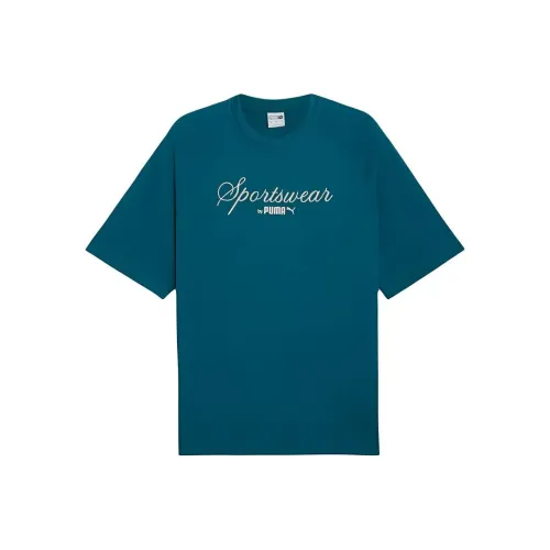 PUMA CLASSICS+ Oversized Tee Мужская рубашка большой размер прохладный зеленый