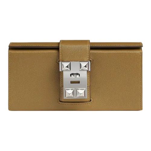 HERMES Medor Chamkila Кожаный клатч из козьей кожи женский U8 цвет бронза золото медный золотой