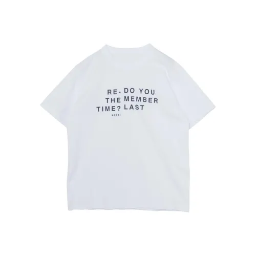 Sacai совместная линия Белая Мужская T-рубашка