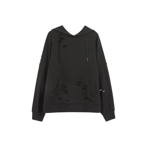 Yvette С капюшоном свободный крой худи унисекс черный