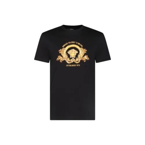 VERSACE Мужские черные T-рубашки