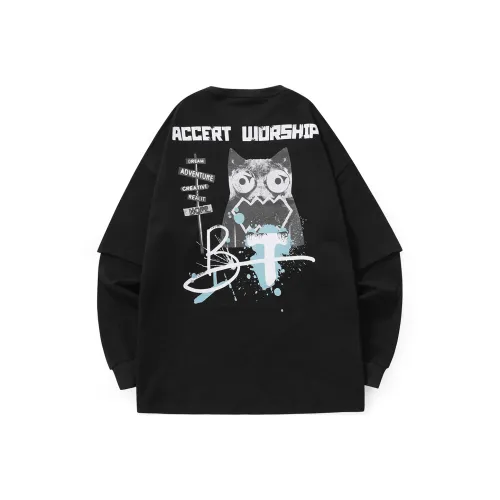 BT Круглый вырез Свободный крой Mock Двухкомпонентный свитшот Унисекс