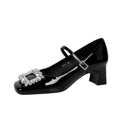 BIGTREE Грубый каблук Мэри Джейн Женские обувь