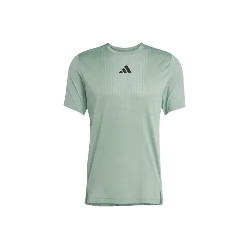 Adidas AirchillClimacool T Рубашка Мужская Серебристая Зеленая Чудеса Серебряная