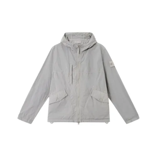STONE ISLAND Ghost Collection SS25 Куртки и Пальто Мужской Серый Белый