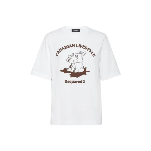 DSQUARED 2 Белый Мужской T-Рубашки