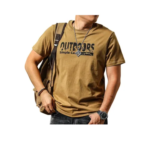 Seasonal Words T-Shirt Мужской Светлый Кофейный