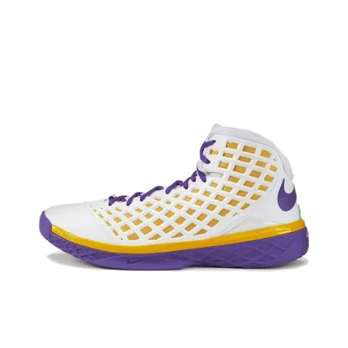 Nike Zoom Kobe 3 Slip-resistant Abrasion-resistant High-top Basketball Shoes Unisex White Yellow Purple