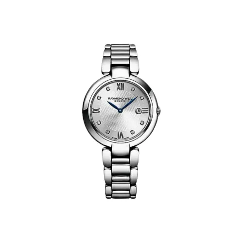 Raymond Weil SHINE Кварцевый механизм Женские часы 32 мм Серебристый циферблат Корпус из нержавеющей стали Ремешок из нержавеющей стали