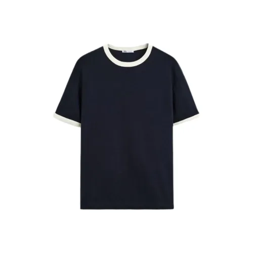 ZARA Морской синий Мужские T-рубашки