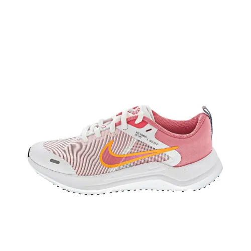 Nike Downshifter 12 Амортизация Износостойкий Низкий Топ Детские Беговые Кроссовки Белый Розовый Оранжевый Подростки