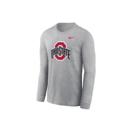 nike Ohio State Bucyes Primary Логотип Футболка Мужская Серого цвета
