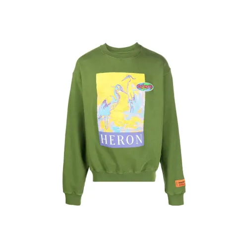 HERON PRESTON Оливково-зеленый Мужские Свитшоты