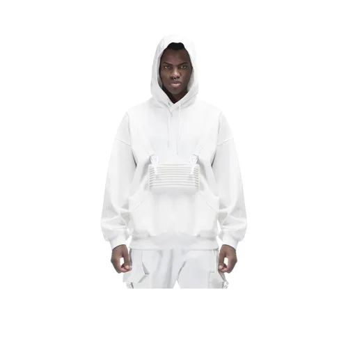 NORVINCY Однотонный худи с оборванными плечами унисекс