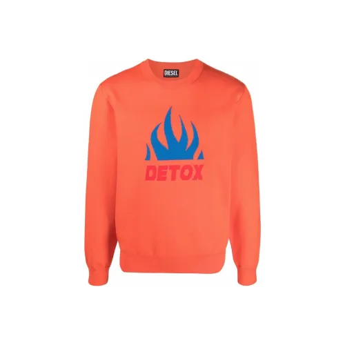 DIESEL Orange Men's Sweatshirts