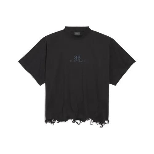 Balenciaga T-Shirt Regular Fit Unisex Black Баленсиага T-рубашка стандартного кроя унисекс черного цвета