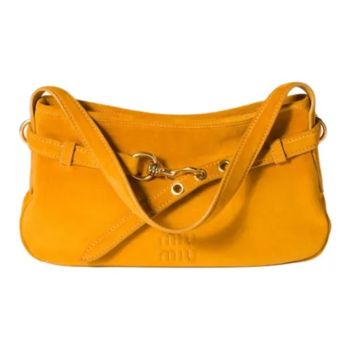MIU MIU Aventure Телячья кожа Сумка Сумка через плечо Средняя Женская Имбирно-желтая