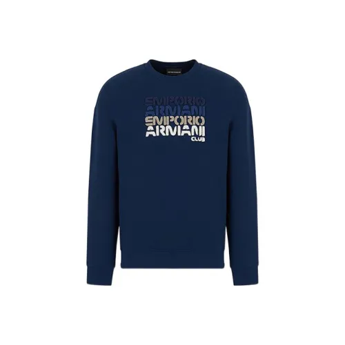 EMPORIO ARMANI Темно-синие мужские свитшоты